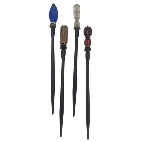 Set Of 4 Vintage Hair Sticks With Beaded Tips To Glam Up Your Bun Or Channel You - Picture 1 of 5